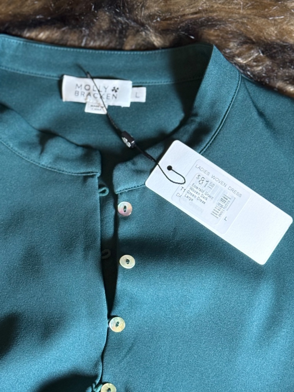 NWT Boutique Brand Molly Bracken Teal Dress BEAUTIFUL (LG) - Picture 16 of 16